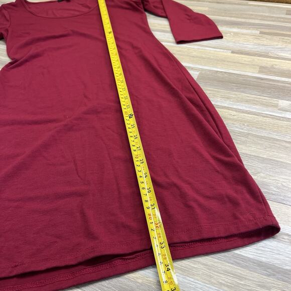 Papaya Black Stretch Dress Size S Bodycon Maroon - JN303 - Picture 4 of 4